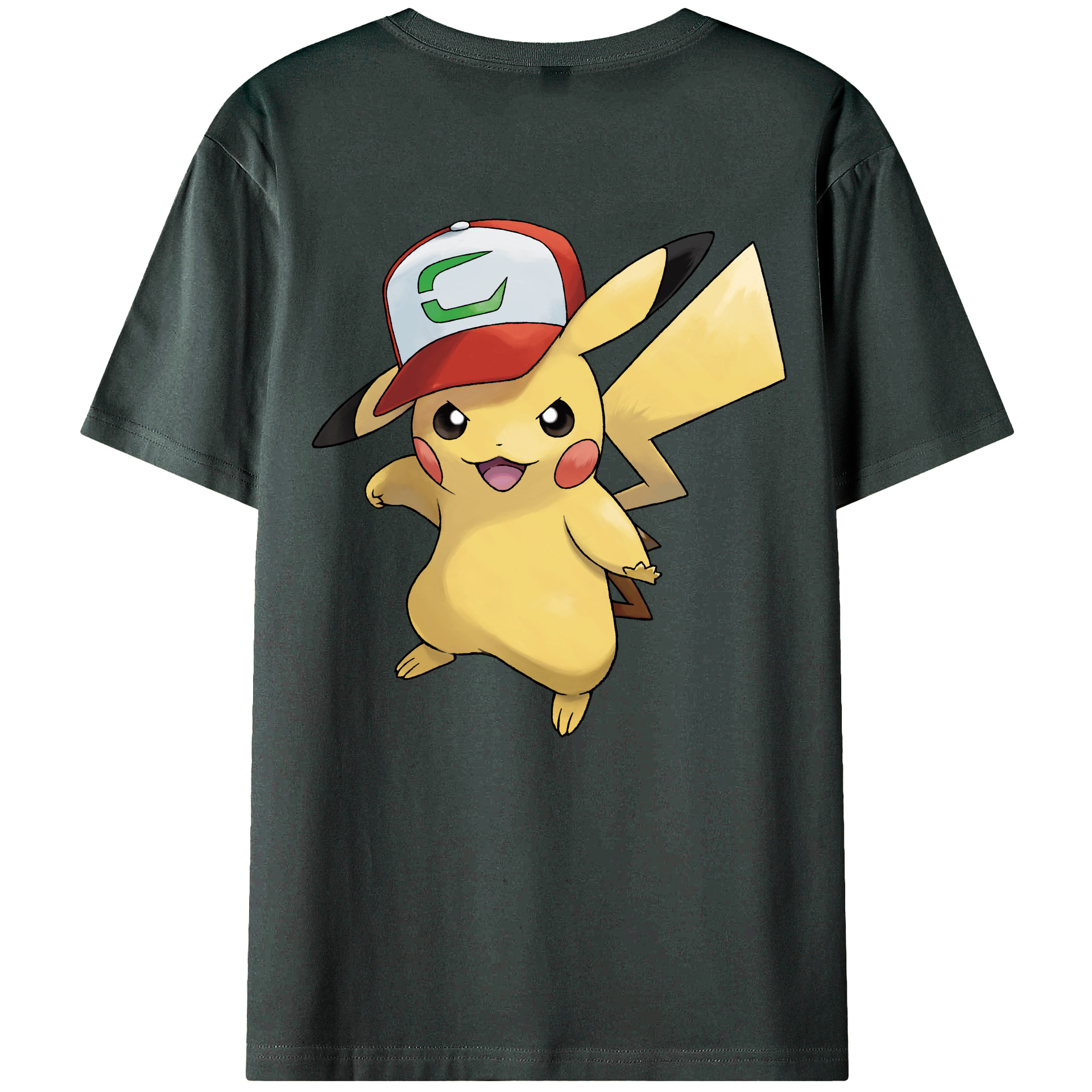 （画像用） ポケットモンスター Pokémon 綿100％ メンズ半袖Tシャツ（バックプリント） 通気性